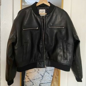Abercrombie & Fitch Vegan Leather Cropped Jacket - Large NWT
